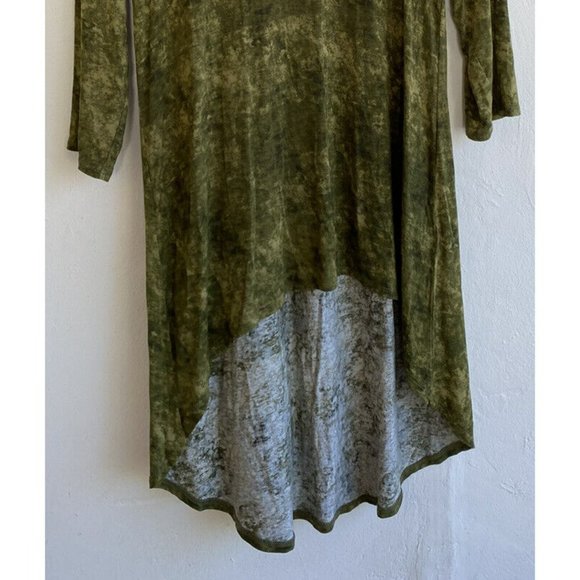 COPY - Logo Layers By Lori Goldstein Top Small Green 3/4 Sleeves Stretch Hi Low… - Picture 3 of 8